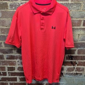 UNDER ARMOR men's polo large HOT Pink